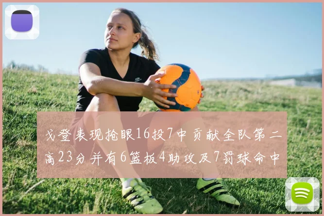 戈登表现抢眼16投7中贡献全队第二高23分并有6篮板4助攻及7罚球命中